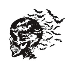 Fototapeta premium Vector black silhouette of Halloween