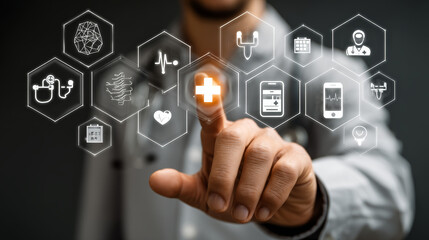 healthcare_hand_touching_virtual_graphical_interface