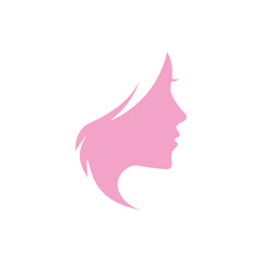 Minimalistic pink silhouette of a woman’s profile, symbolizing femininity, beauty, and elegance. Perfect for concepts of self-care, fashion, or women’s empowerment.