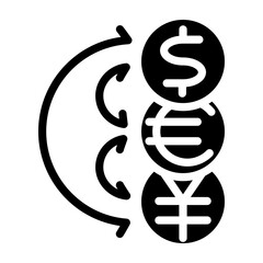 Foreign Exchange (Forex) Trading Vector Glyph Icon Design