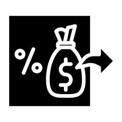 Dividend Payout Ratio Vector Glyph Icon Design