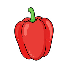 red bell pepper icon, red bell pepper vector illustration-simple illustration of red bell pepper, perfect for red bell pepper logos and icons