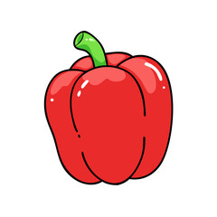 red bell pepper icon, red bell pepper vector illustration-simple illustration of red bell pepper, perfect for red bell pepper logos and icons