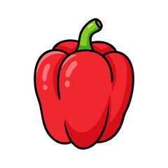 red bell pepper icon, red bell pepper vector illustration-simple illustration of red bell pepper, perfect for red bell pepper logos and icons