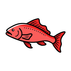 red drum redfish icon, red drum redfish vector illustration-simple illustration of red drum redfish, perfect for red drum redfish logos and icons