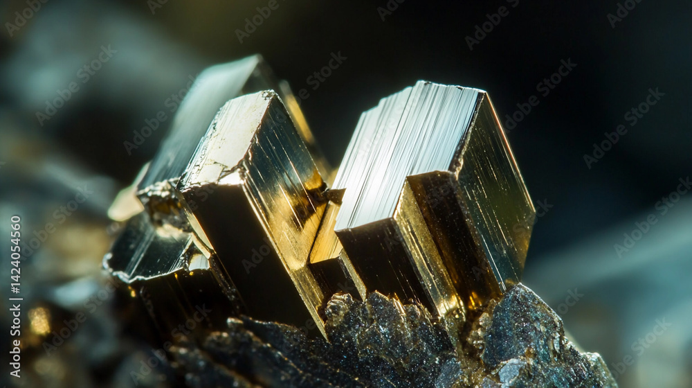 Aufkleber Bright neodymium mineral in close-up view showcasing structure Generative AI