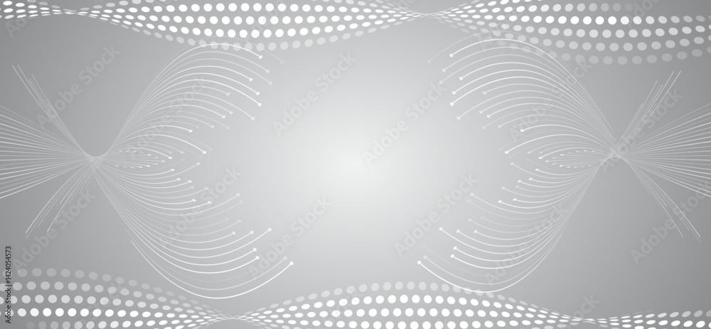 Aufkleber Dynamic digital design with motion effect, data flows and modern technological style. Ideal for banner and presentation. Abstract background with curved glowing lines and smooth gradient.
