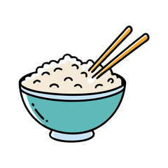 rice bowl icon, rice bowl vector illustration-simple illustration of rice bowl, perfect for rice bowl logos and icons