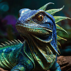 Obraz premium close up of a green iguana