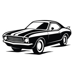 Obraz premium muscle car shilhotee vector isolated on white background