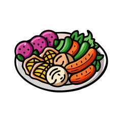 roasted vegetables icon, roasted vegetables vector illustration-simple illustration of roasted vegetables, perfect for roasted vegetables logos and icons