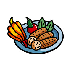 roasted veggies icon, roasted veggies vector illustration-simple illustration of roasted veggies, perfect for roasted veggies logos and icons