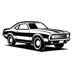 muscle car shilhotee vector isolated on white background