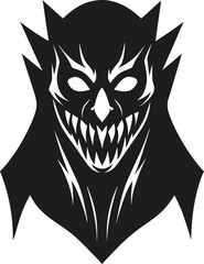 Scary Flat Icon of Haunted Mask Face