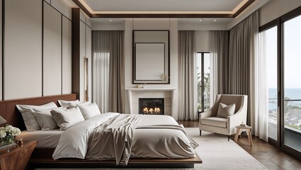 This bedroom is all about quiet luxury and minimalist style