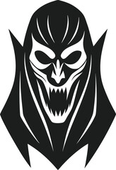 Clean and Scary Mask Silhouette Art