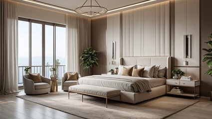 This bedroom is all about quiet luxury and minimalist style