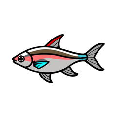 rummy nose tetra fish icon, rummy nose tetra fish vector illustration-simple illustration of rummy nose tetra fish, perfect for rummy nose tetra fish logos and icons