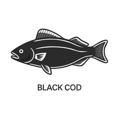 sablefish black cod icon, sablefish black cod vector illustration-simple illustration of sablefish black cod, perfect for sablefish black cod logos and icons