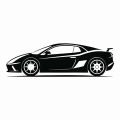 sports car shilhotee vector isolated on white background