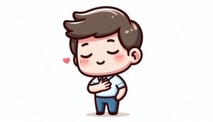 Celebrating self-love cute animated character expressing joy digital art whimsical style