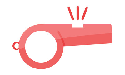 Whistle vector icon. Stylist, sports whistle one art silhouette graphic design. Simple pink colour whistle vector isolated on white background. Simple illustration. EPS 10