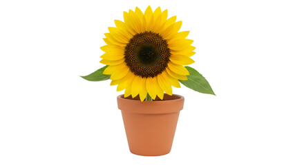 Obraz premium Vibrant sunflower terracotta pot