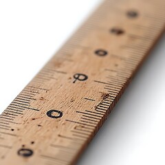 Close-up of a weathered wooden ruler