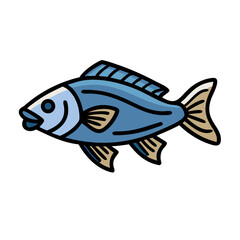 sea bass icon, sea bass vector illustration-simple illustration of sea bass, perfect for sea bass logos and icons