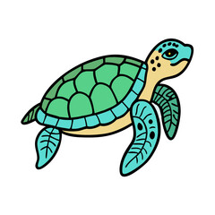 sea turtle icon, sea turtle vector illustration-simple illustration of sea turtle, perfect for sea turtle logos and icons