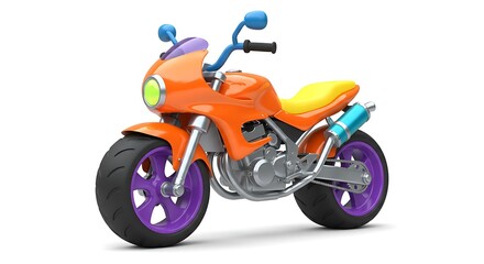 Obraz premium Stylized Motorcycle Illustration Cartoon Transportation Vehicle