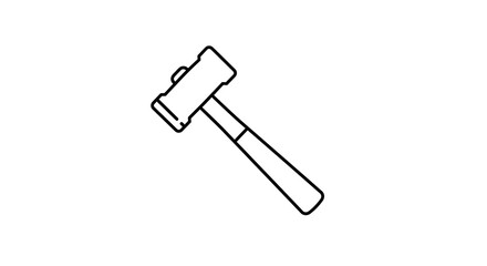 Mallet Tool Line Art Illustration for Construction Tasks