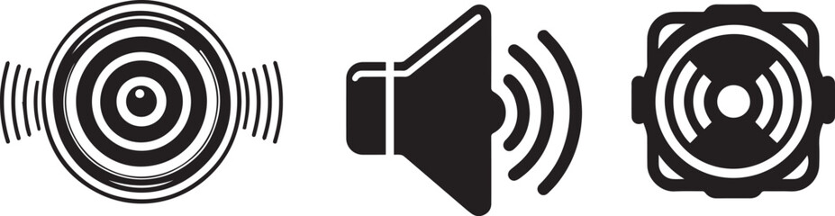 Sound volume icon set. Speaker volume icon isolated. Vector illustration
