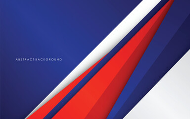 Modern abstract geometric blue, red, white and silver luxury color background