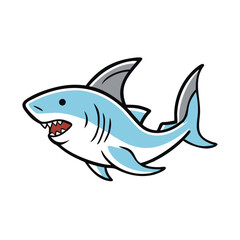 Fototapeta premium shark icon, shark vector illustration-simple illustration of shark, perfect for shark logos and icons