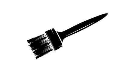 Paint Brush in Black Silhouette for Artistic Projects and Designs