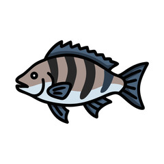 sheepshead icon, sheepshead vector illustration-simple illustration of sheepshead, perfect for sheepshead logos and icons