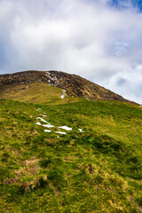 South slope of Cap de Bouirex in spring from the Col de la Core, in the Couserans region of Ariège