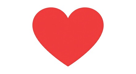 Fototapeta premium Heart Shape Icon Red Color on White Background Symbol of Love and Romance