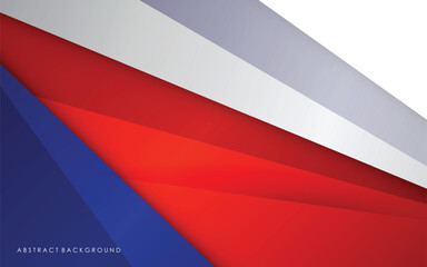 Modern abstract geometric blue, red, white and silver luxury color background