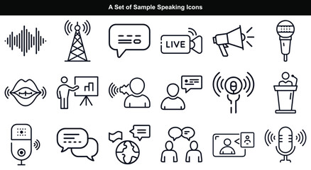 Fototapeta premium Speaking Icon Set
