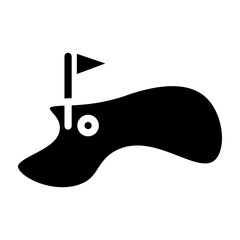 Golf Hole Vector Glyph Icon Design
