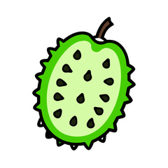 soursop fruit icon, soursop fruit vector illustration-simple illustration of soursop fruit, perfect for soursop fruit logos and icons