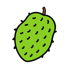 soursop fruit icon, soursop fruit vector illustration-simple illustration of soursop fruit, perfect for soursop fruit logos and icons