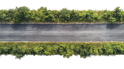 Empty asphalt road isolated on white background