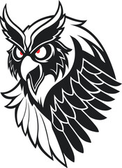 Owl Silhouette Vector Illustration - Elegant and Mysterious Bird Design for Wildlife and Creative Projects.