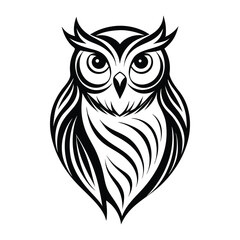 a beautifully minimalist portrait of a owl.