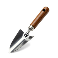 Fototapeta premium High-quality small trowel with wooden handle isolated on white background.