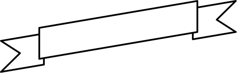 Vector outline of ribbon banner. Great for vintage labels, logo design, retro frames, and text decoration. Editable and clean line art style.
