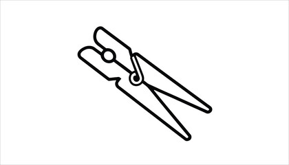 Clothespin Icon, Laundry and Drying Concept